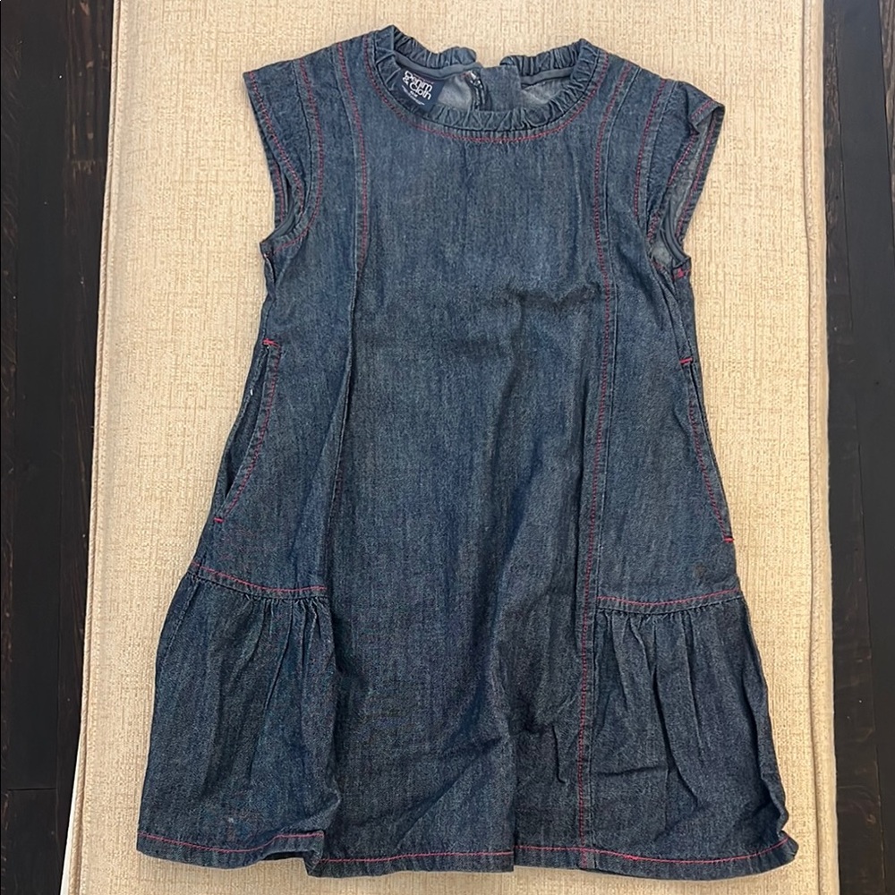 Peek Blue Sleeveless Flutter Sleeve Ruffled Tiered Dress
